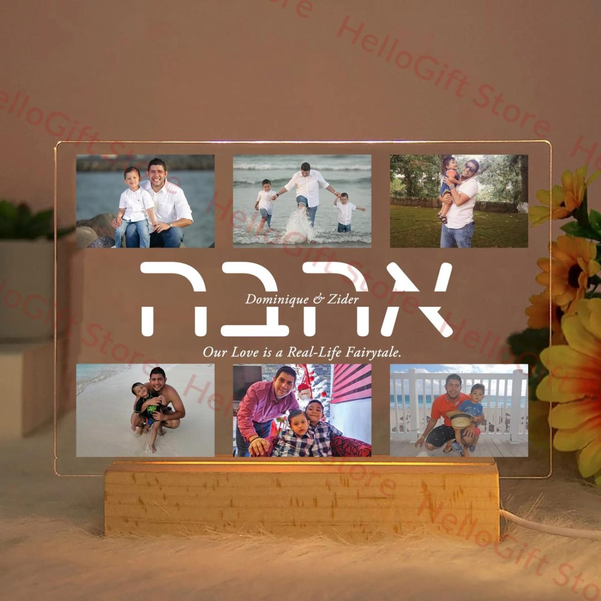 תמונה אקרילית תלת מימד עם תאורת לד